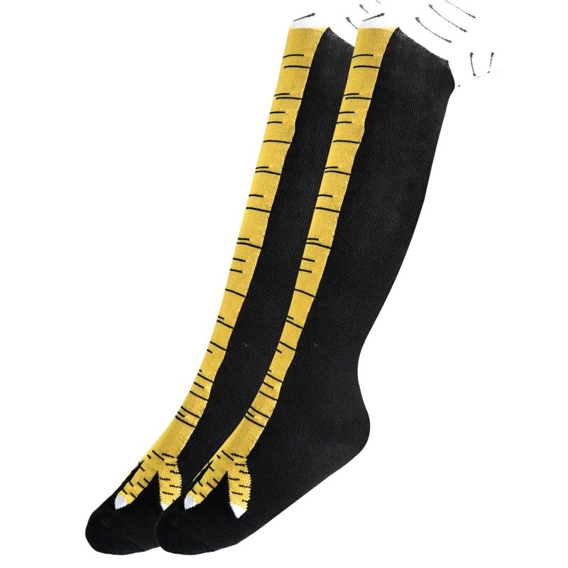 Funny Chicken Feet Socks for Women & Men, 3D Novelty Animal Crew Socks, Gag Gift Stocking Stuffers for Adults